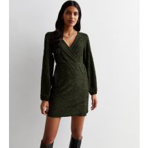 Women's Khaki Zebra Print Wrap Front Mini Dress JDY New Look