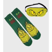 Fizz Creations Green The Grinch Sleep Mask and Socks Set New Look