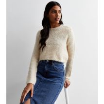 Women's Off White Knitted Jumper ONLY New Look