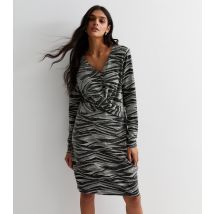 Women's Silver Glitter Abstract Print Bodycon Midi Dress ONLY New Look