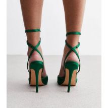 Public Desire Green Stiletto Heel Court Shoes New Look