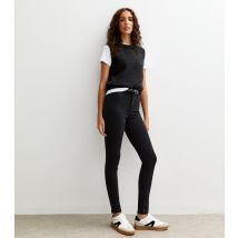 Women's Tall Washed Black Mid Rise Amie Skinny Jeans New Look