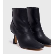 London Rebel Black Leather-Look Stiletto Heel Boots New Look