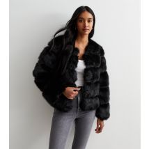 Women's Black Faux Fur Jacket Gini London New Look