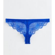 Bright Blue Lace Thong New Look