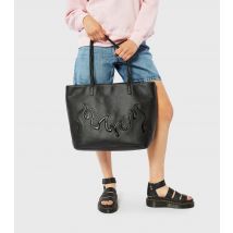 Black Leather-Look Flame Tote Bag Skinnydip New Look