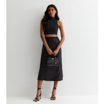 Women's Black Sequin Midi Skirt Gini London New Look