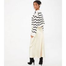 QUIZ Petite Cream Satin Midaxi Skirt New Look