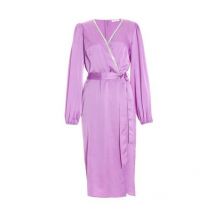 QUIZ Light Purple Satin Sequin Trim Wrap Midi Dress New Look