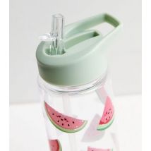 Green Watermelon Print 700ML Water Bottle New Look