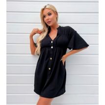 AX Paris Black Button Front Mini Dress New Look