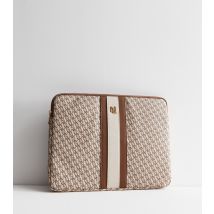 Stone Monogram Laptop Case New Look