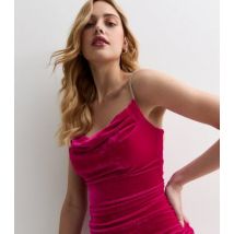 Pink Vanilla Pink Diamanté Strap Velvet Mini Dress New Look