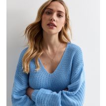 Women's Blue Knit V Neck Jumper JDY New Look