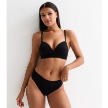 Women's Black Soft-Rib Nonwired Seamless Bra New Look