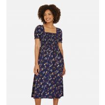 Women's Navy Sealife Print Midi Dress Yumi New Look