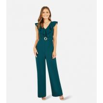 Mela Green Frill Sleeveless Belted Jumpsuit New Look
