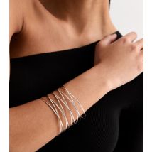 Silver Crossover Wire Cuff Bracelet New Look