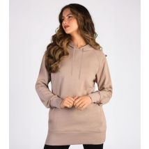 Women's Light Brown Longline Logo Hoodie Pineapple New Look