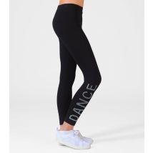 Girls' Black Diamanté Dance Logo Leggings Pineapple New Look