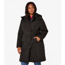 Women's Curve Black Quilted Coat Apricot New Look