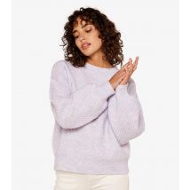 Women's Lilac Waffle Knit Crew Neck Jumper Apricot New Look
