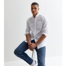 Men's White Regular Cotton Oxford Shirt Jack & Jones New Look