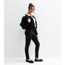 Girls' Black Stretch Belted Skinny School Trousers New Look