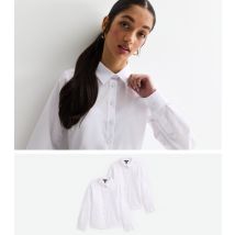 Girls' Pack of 2 White Long Sleeved School Shirts New Look