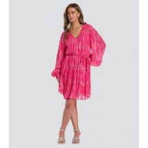 Finding Friday Pink Metallic Tiered Mini Dress New Look