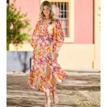 Finding Friday Multicolour Metallic Floral Midi Dress New Look