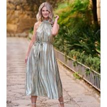 Finding Friday Gold High-Neck Midi Dress New Look