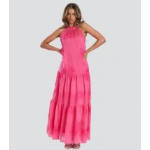 Finding Friday Pink Embroidered Tiered Maxi Dress New Look
