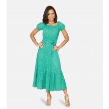 Women's Green Foil-Fleck Midi Dress Mela New Look