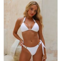 Women's White Gem Embellished Triangle Bikini Top Moda Minx New Look
