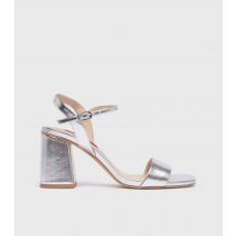 Women's Silver Block Heeled Sandals London Rebel New Look