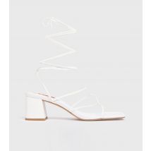 Women's White Strappy Block Heel Sandals London Rebel New Look