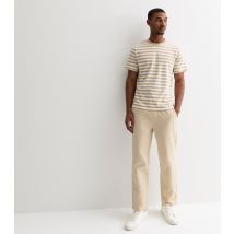 Men's Stone Relaxed Cotton Linen Blend Trousers Only and Sons New Look