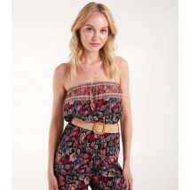 Blue Vanilla Red Floral Bandeau Jumpsuit New Look