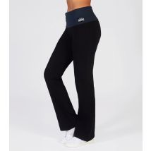 Women's Black Contrast Band Bootcut Leggings Pineapple New Look
