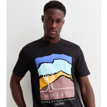 Men's Black Cotton Mojave Print T-Shirt Only and Sons New Look