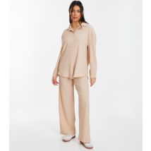 Women's Stone Textured Trousers Quiz New Look