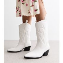 Women's Calabasas White Cowboy Boots Public Desire New Look