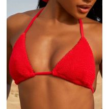 Moda Minx Red Textured Triangle Bikini Top New Look