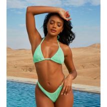 Moda Minx Textured Triangle Bikini Top New Look