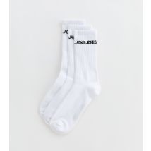 Men's Pack of 3 White Tennis Socks Jack & Jones New Look