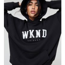 Women's Black Logo Oversized Hoodie WKNDGIRL New Look