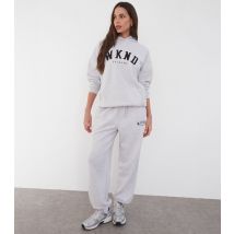 Women's Grey Logo Oversized Joggers WKNDGIRL New Look