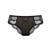 Dorina Black Metallic Thread Lace Brazilian Briefs New Look