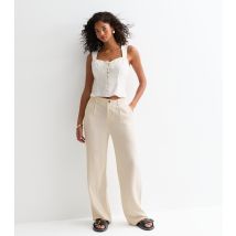 Women's Off White Pleated Trousers ONLY New Look